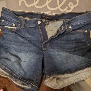 Banana Republic dark wash shorts.